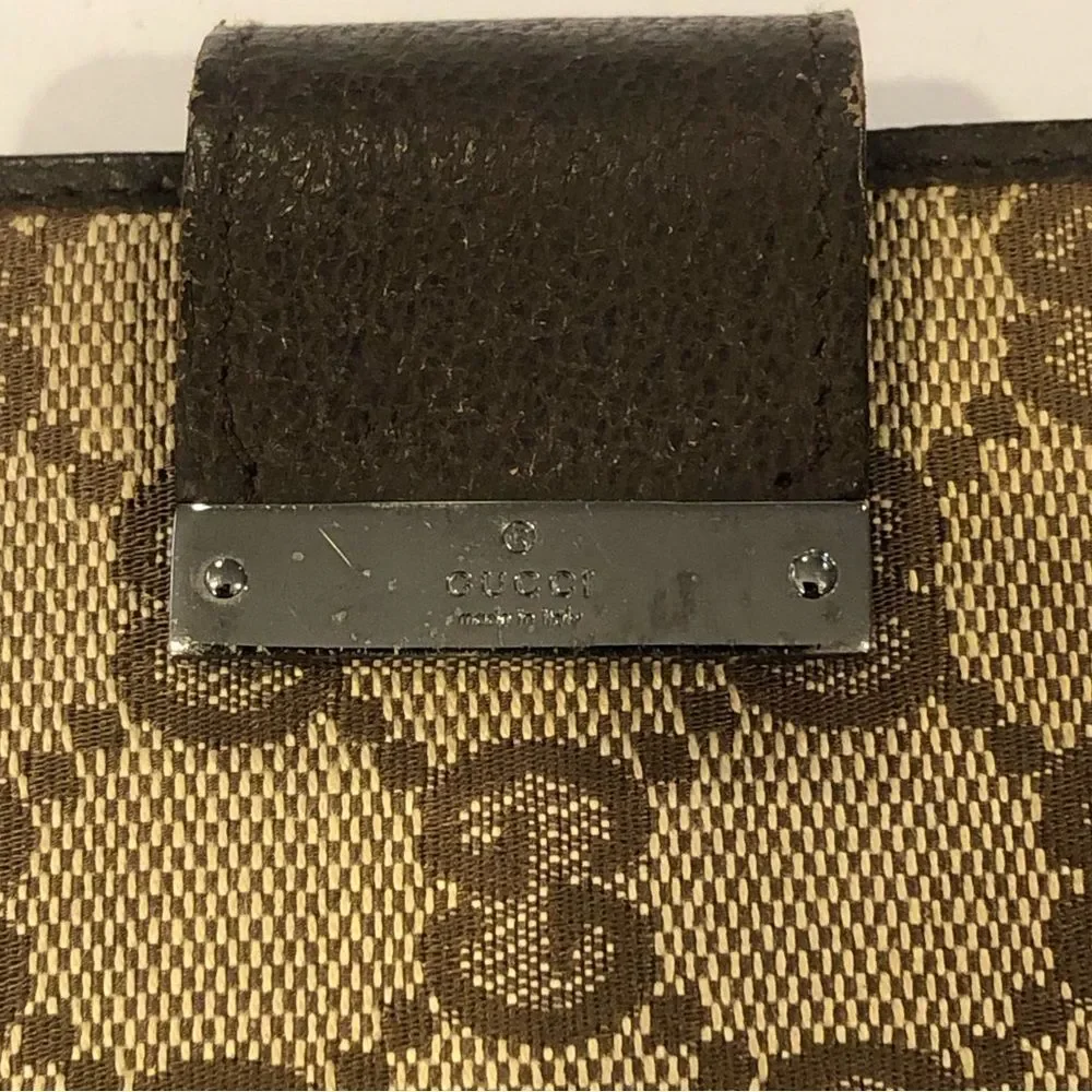 GUCCI MONOGRAM Leather Canvas Agenda Binder Passport Holder Credit Card Wallet